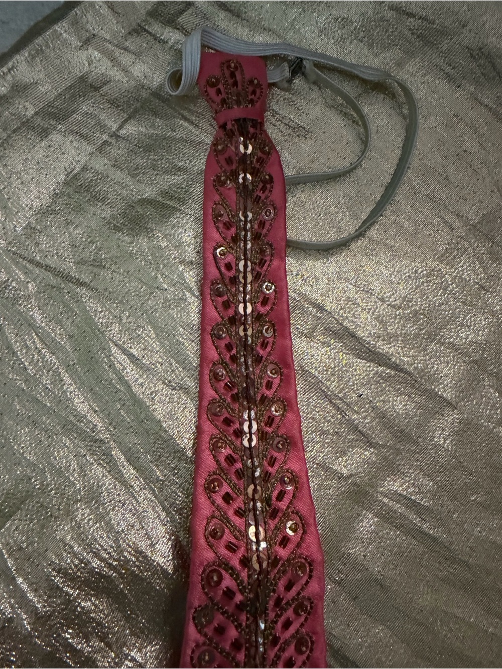 Vintage Pink Embellished Women's Necktie